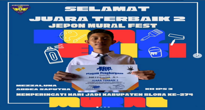 Juara terbaik 2 ajang kompetisi Jepon Mural Fest 2023