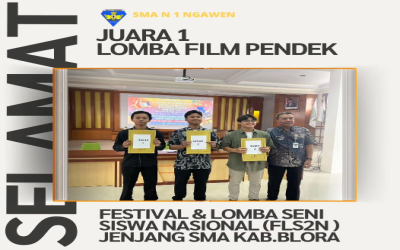Juara 1 lomba film pendek di ajang Festival & Lomba Seni Siswa Nasional ( FLS2N )